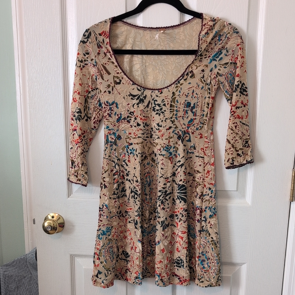 Free People Floral Scoop Neck Dress
